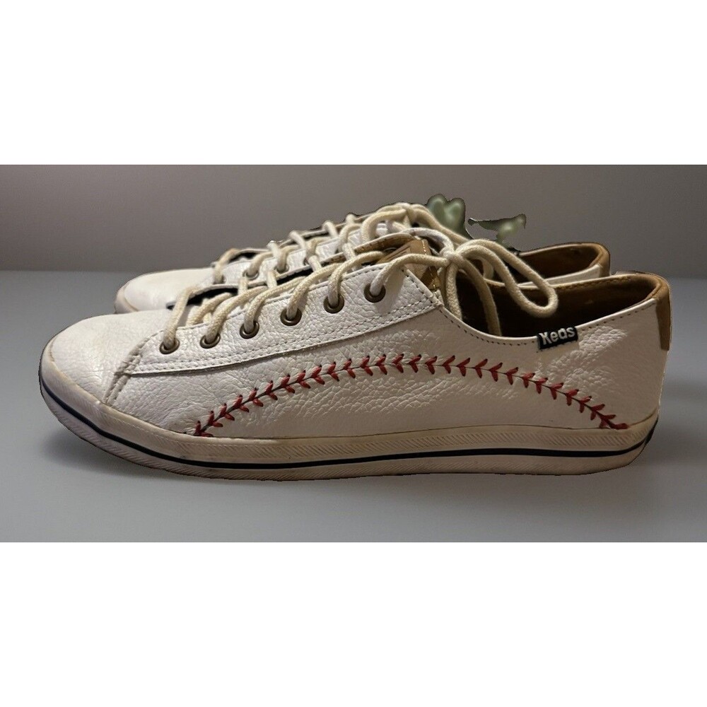 Keds Kickstart Pennant Tumbled Leather Baseball Sneakers — W8 WH57166